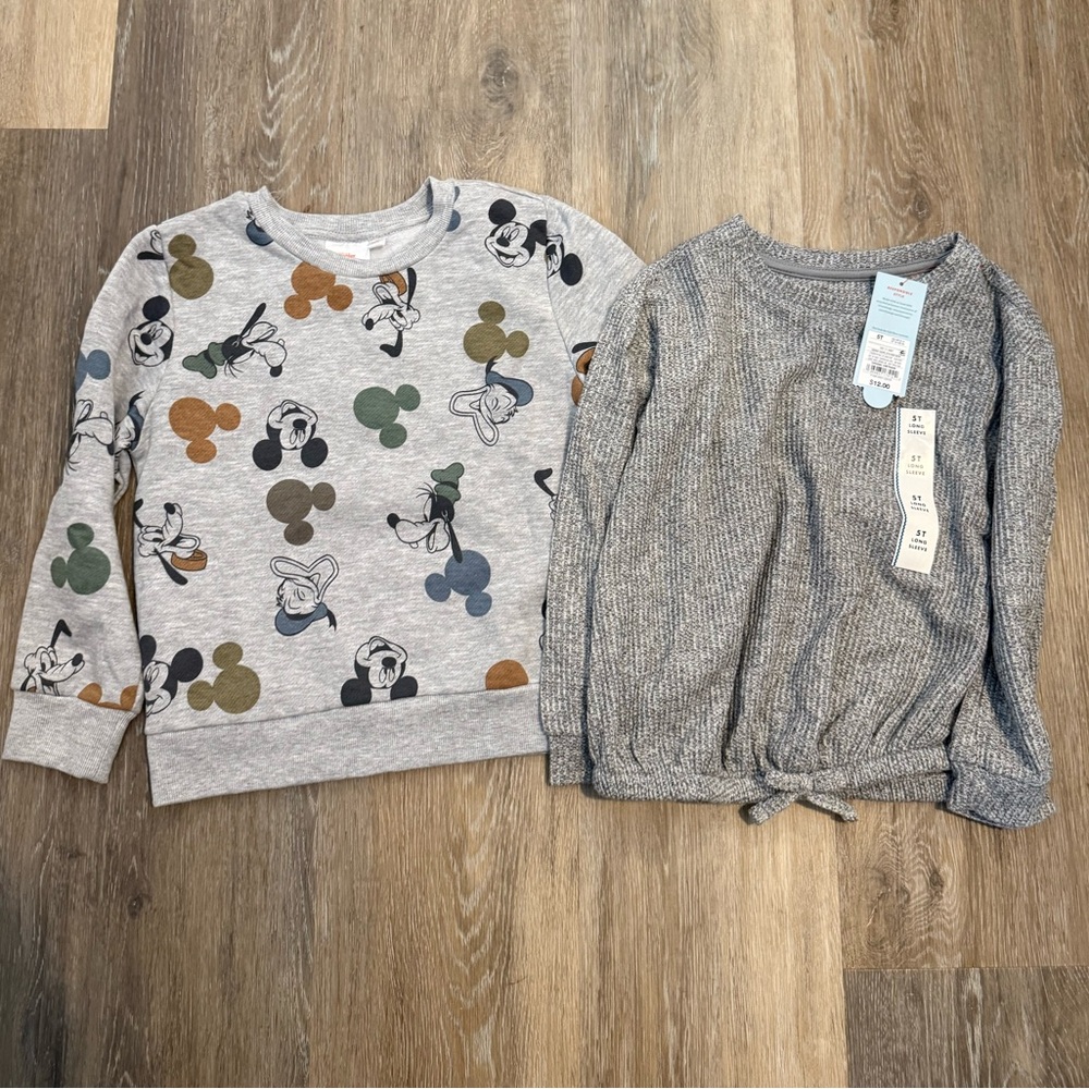 NWT 5T Disney and Cat & Jack Sweater/Sweatshirt Bundle